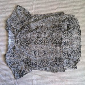 Animal Print Layered Blousy Top